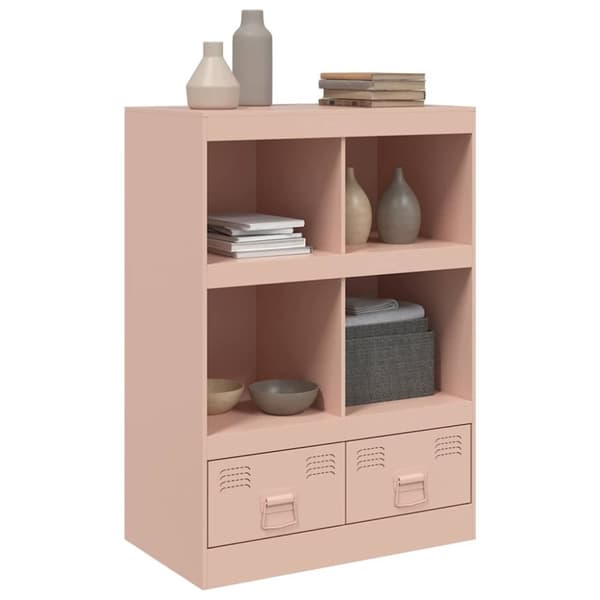 vidaXL skab 67x39x95 cm stål lyserød