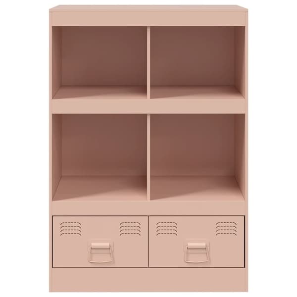 vidaXL skab 67x39x95 cm stål lyserød