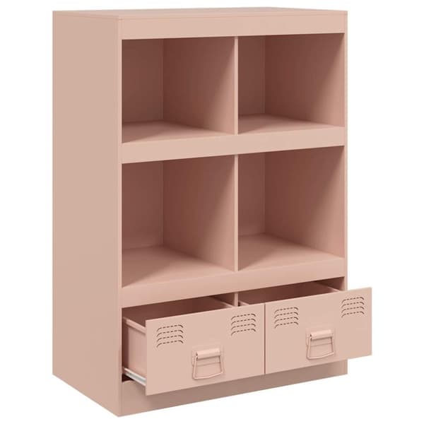 vidaXL skab 67x39x95 cm stål lyserød