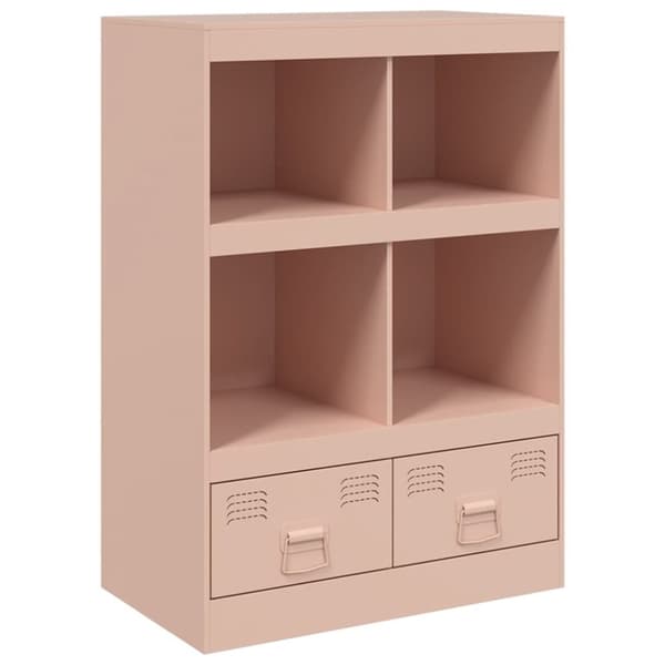 vidaXL skab 67x39x95 cm stål lyserød