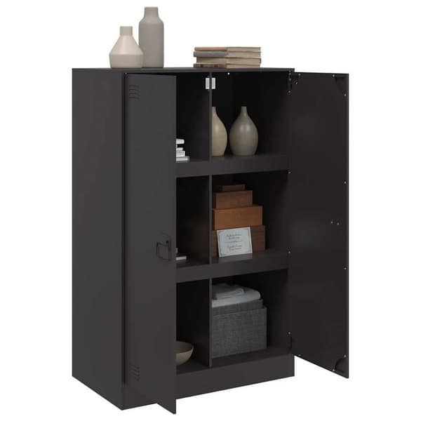 vidaXL skænk 67x39x107 cm stål sort