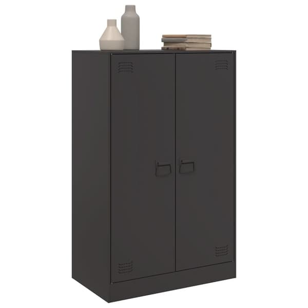 vidaXL skænk 67x39x107 cm stål sort