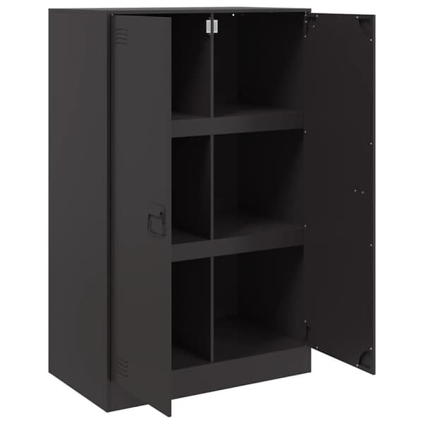 vidaXL skænk 67x39x107 cm stål sort