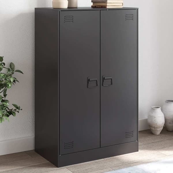 vidaXL skænk 67x39x107 cm stål sort