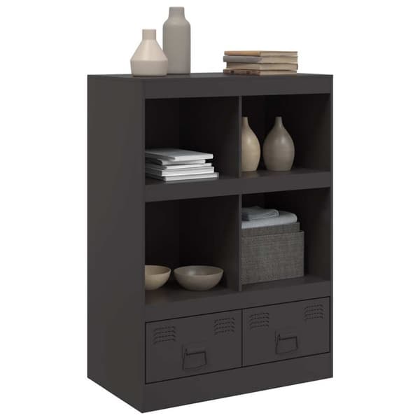 vidaXL Highboard svart 67x39x95 cm stål