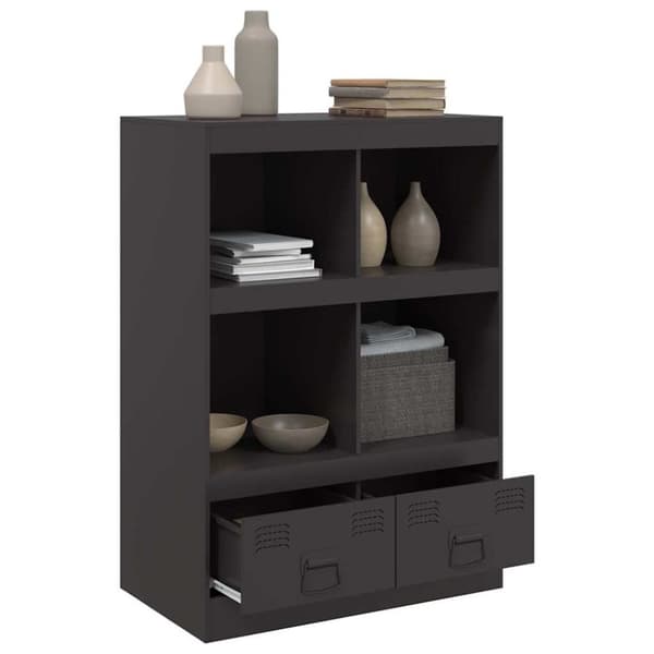 vidaXL Highboard svart 67x39x95 cm stål