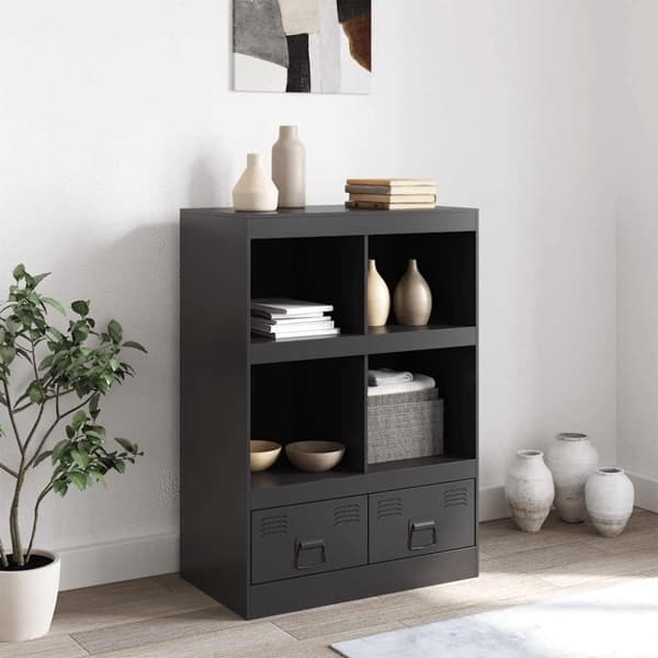 vidaXL skab 67x39x95 cm stål sort