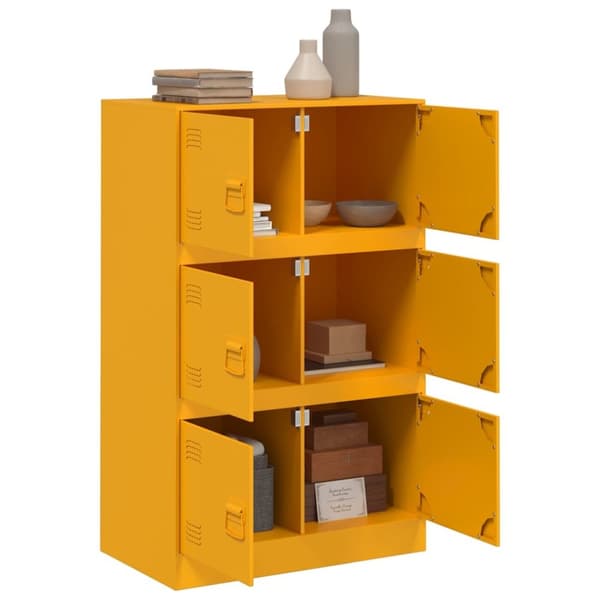 vidaXL skab 67x39x107 cm stål sennepsgul