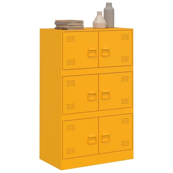 vidaXL skab 67x39x107 cm stål sennepsgul