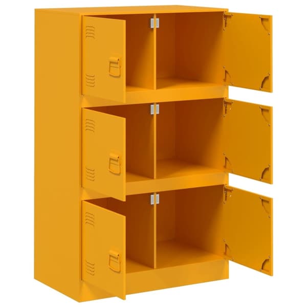 vidaXL skab 67x39x107 cm stål sennepsgul
