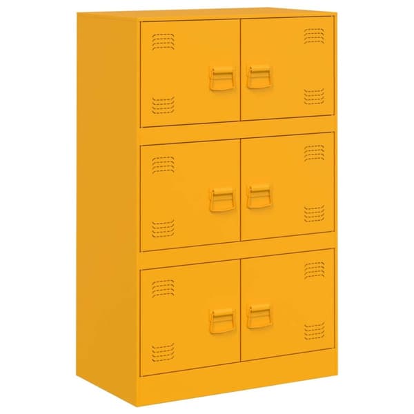 vidaXL skab 67x39x107 cm stål sennepsgul
