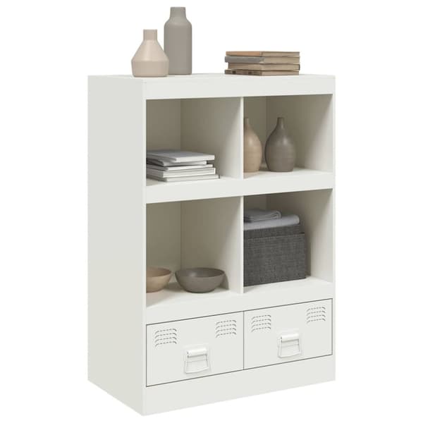 vidaXL Highboard hvit 67x39x95 cm stål