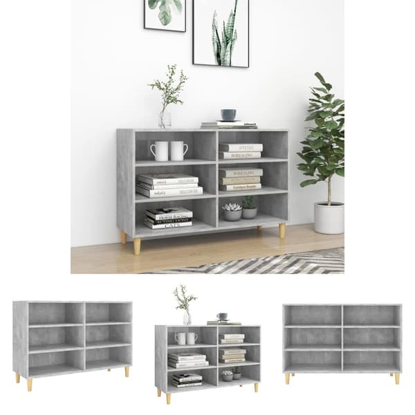 The Living Store Senkki betoninharmaa 103,5x35x70 cm tekninen puu - Tarjoilupöydät & senkit
