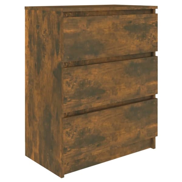 The Living Store skænk 60x35x76 cm konstrueret træ røget egetræsfarve - Skænke