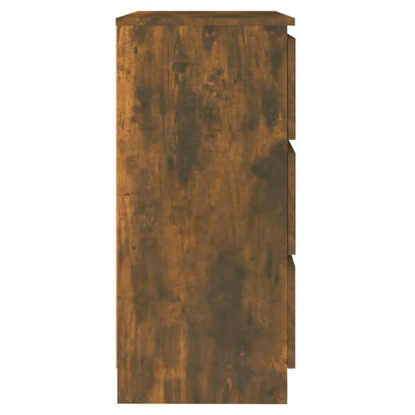 The Living Store skænk 60x35x76 cm konstrueret træ røget egetræsfarve - Skænke