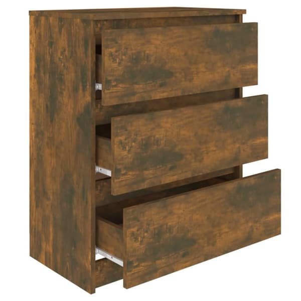 The Living Store skænk 60x35x76 cm konstrueret træ røget egetræsfarve - Skænke