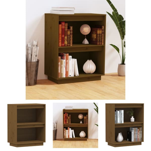 The Living Store konsolskab 60x34x75 cm massivt fyrretræ gyldenbrun - Skænke