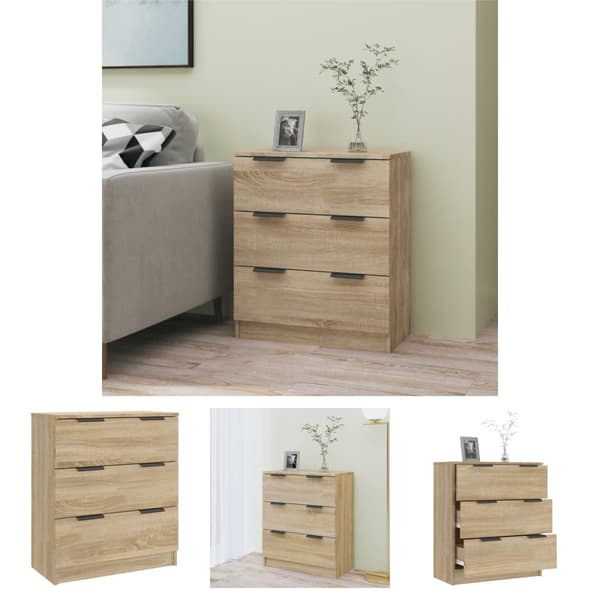 The Living Store skænk 60x30x70 cm konstrueret træ sonoma-eg - Skænke