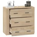 Miniatyrbillede 9 af 11: The Living Store skænk 80x33x70 cm konstrueret træ sonoma-eg -  Skænke