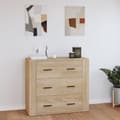 Miniatyrbillede 2 af 11: The Living Store skænk 80x33x70 cm konstrueret træ sonoma-eg -  Skænke