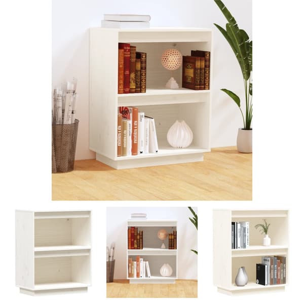The Living Store konsolskab 60x34x75 cm massivt fyrretræ hvid - Skænke