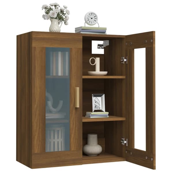 The Living Store vægskab 69,5x34x90 cm brun egetræsfarve -  Skænke