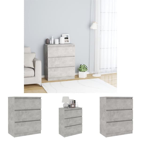 The Living Store skænk 60x35x76 cm konstrueret træ betongrå -  Skænke