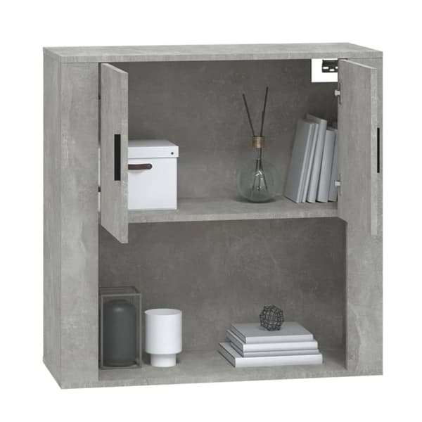The Living Store vægskab 80x33x80 cm konstrueret træ betongrå - Skænke
