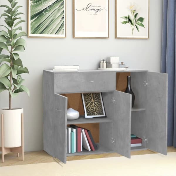 The Living Store skænk 88x30x70 cm konstrueret træ betongrå -  Skænke