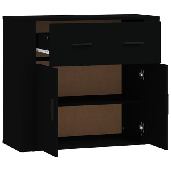 The Living Store skænk 80x33x70 cm konstrueret træ sort - Skænke