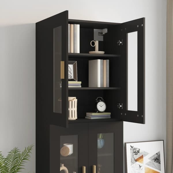 The Living Store Riippuva seinäkaappi musta 69,5x34x90 cm -  Tarjoilupöydät & senkit