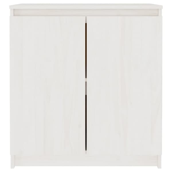 The Living Store skab 60x36x65 cm massivt fyrretræ hvid - Skænke