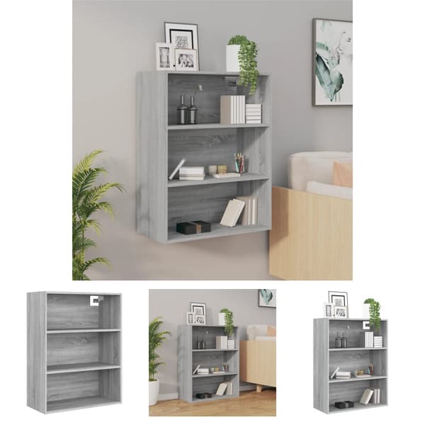 The Living Store vægskab 69,5x32,5x90 cm grå sonoma-eg - Skænke