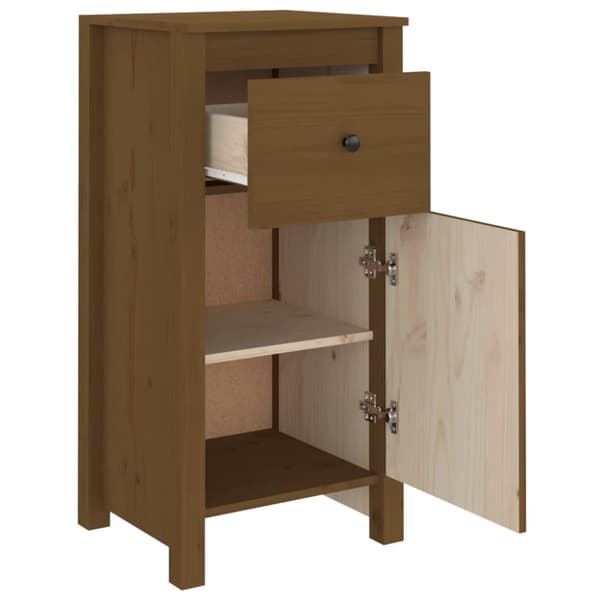 The Living Store skænk 40x35x80 cm massivt fyrretræ gyldenbrun - Skænke