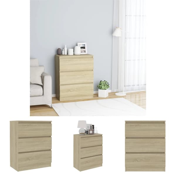 The Living Store skænk 60x35x76 cm konstrueret træ sonoma-eg -  Skænke