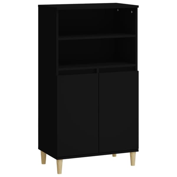 The Living Store skab 60x36x110 cm konstrueret træ sort - Skænke