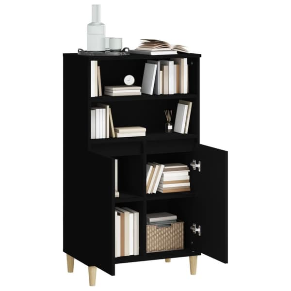The Living Store skab 60x36x110 cm konstrueret træ sort - Skænke