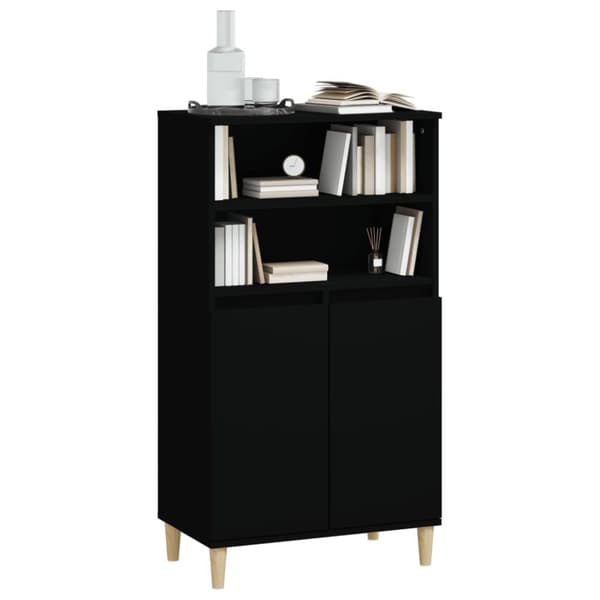 The Living Store skab 60x36x110 cm konstrueret træ sort - Skænke