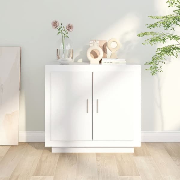 The Living Store skænk 80x40x75 cm konstrueret træ hvid -  Skænke