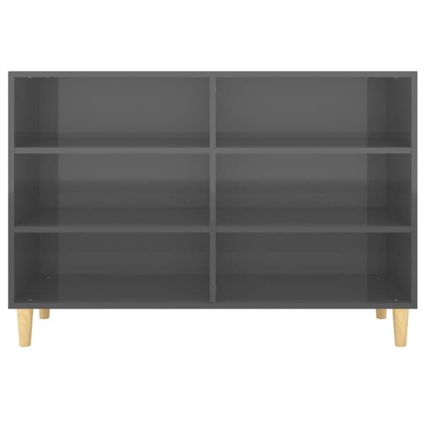 The Living Store Skänk grå högglans 103,5x35x70 cm konstruerat trä - Skänkar & serveringsbord