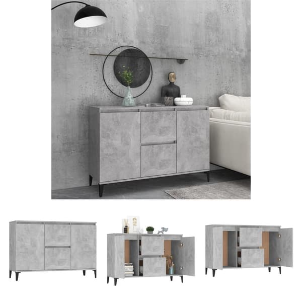 The Living Store skænk 104x35x70 cm spånplade betongrå - Skænke