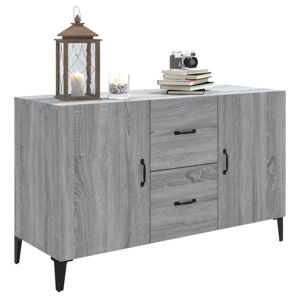 The Living Store Senkki harmaa Sonoma 100x36x60 cm tekninen puu - Tarjoilupöydät & senkit