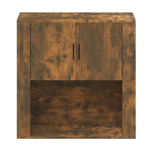 The Living Store vægskab 80x33x80 cm konstrueret træ røget egetræsfarve - Skænke