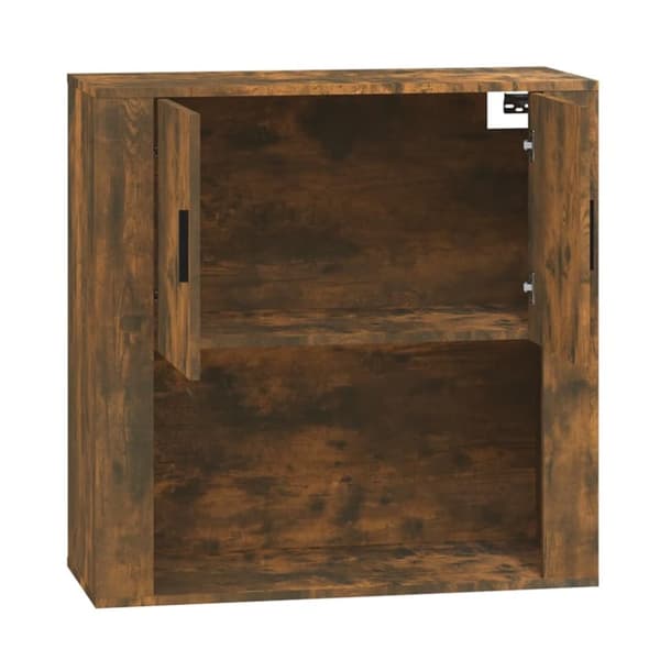 The Living Store vægskab 80x33x80 cm konstrueret træ røget egetræsfarve - Skænke