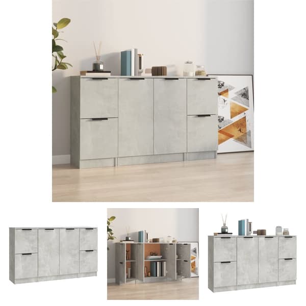 The Living Store skænke 3 stk. konstrueret træ betongrå - Skænke