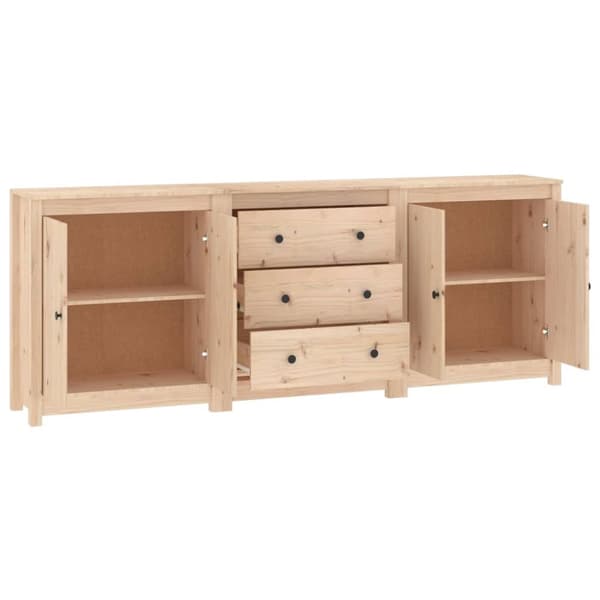 The Living Store skænk 210x35x80 cm massivt fyrretræ - Skænke