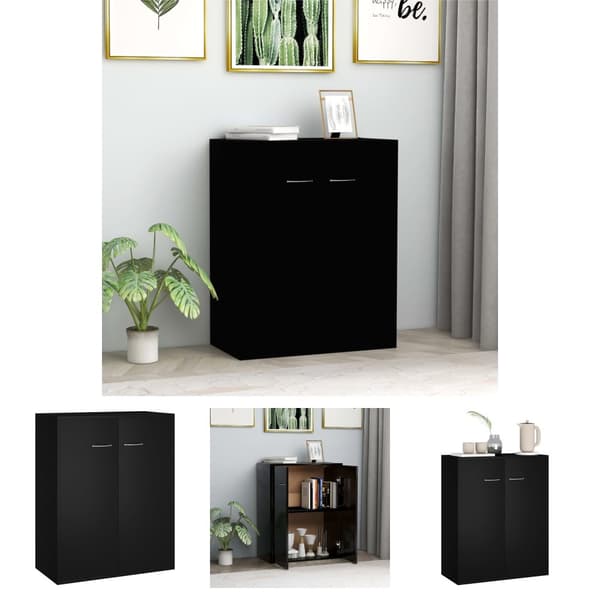 The Living Store skænk 60 x 30 x 75 cm spånplade sort -  Skænke