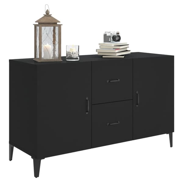 The Living Store skænk 100x36x60 cm konstrueret træ sort - Skænke
