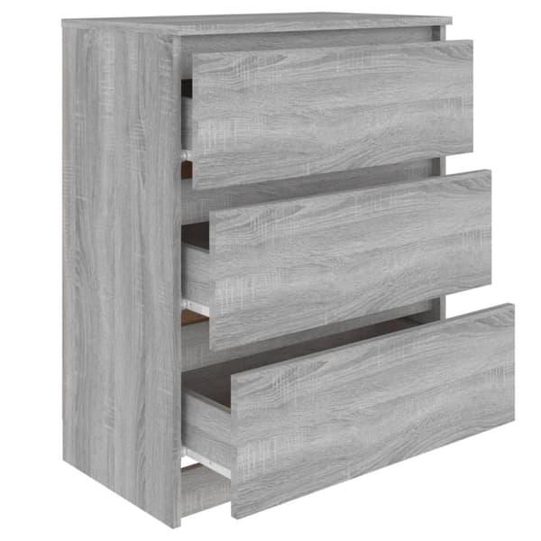 The Living Store Byrå grå sonoma 60x35x76 cm konstruerat trä -  Skänkar & serveringsbord