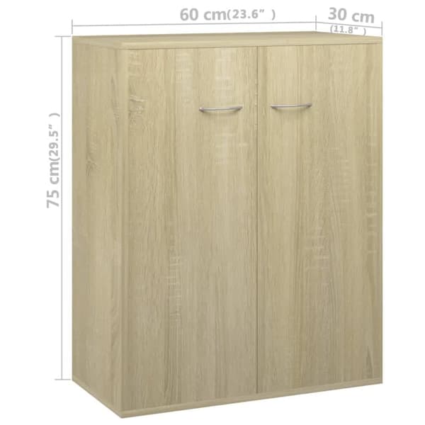 The Living Store skænk 60 x 30 x 75 cm spånplade sonoma-eg - Skænke